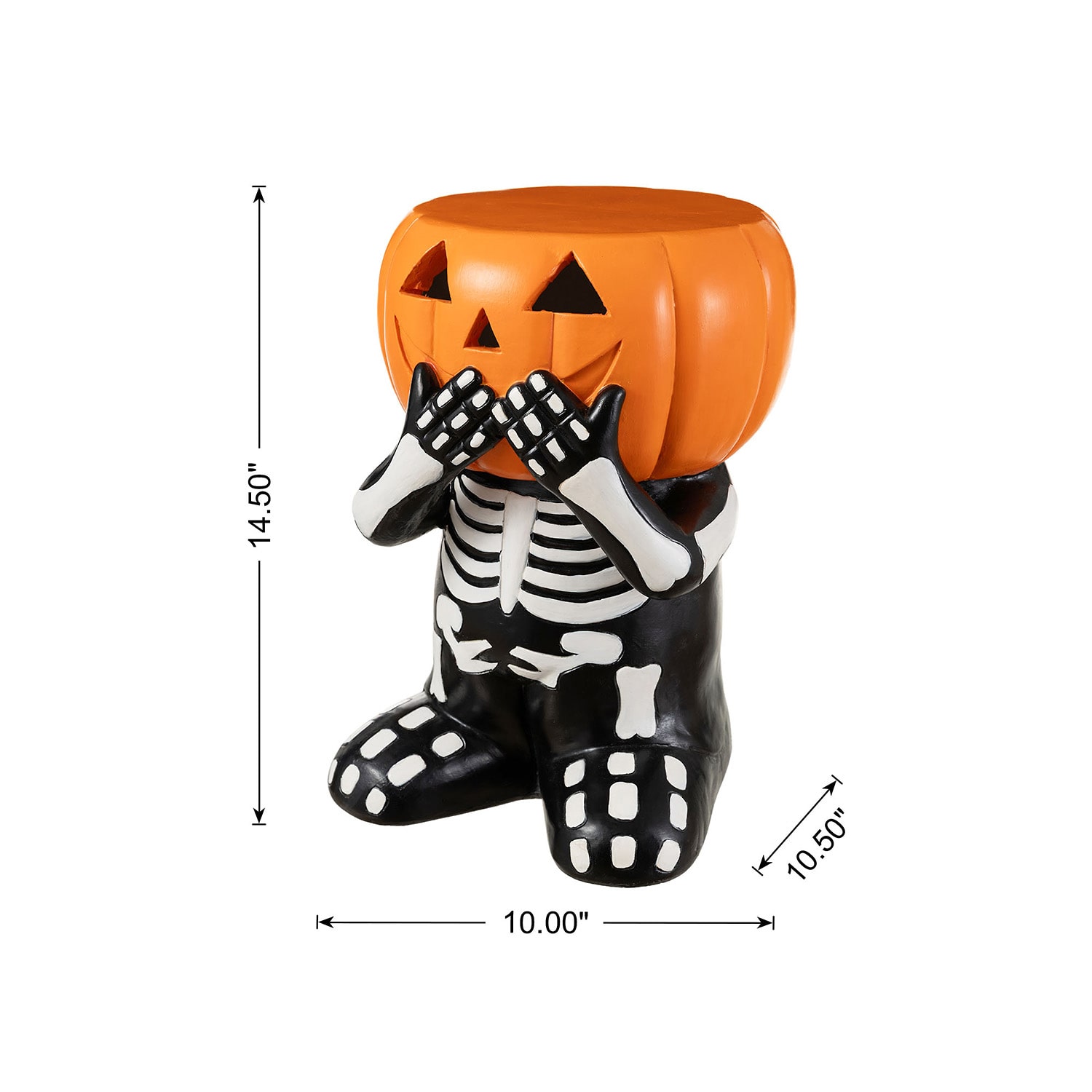 Glitzhome 15" Mgo Skeleton Pumpkin Bar Stool