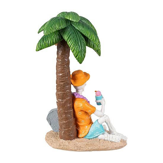 Glitzhome 12" Polyresin Skeleton On Beach Tabletop Decor