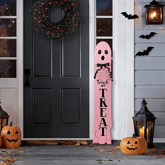 Glitzhome 42" Wood Reversible Ghost Porch Sign