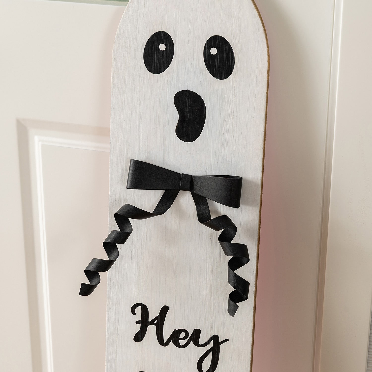 Glitzhome 42" Wood Reversible Ghost Halloween Porch Sign