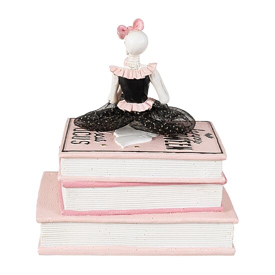 Glitzhome 9" Polyresin Pink Skeleton Ballerina Tabletop Decor
