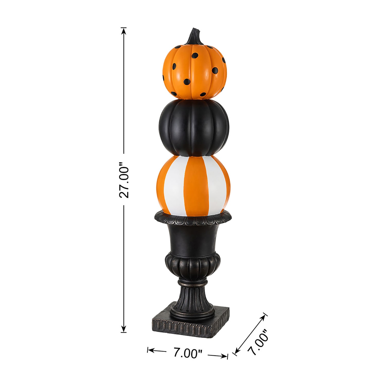 Glitzhome 27"Mgo Stacked Pumpkin Halloween Porch Sign
