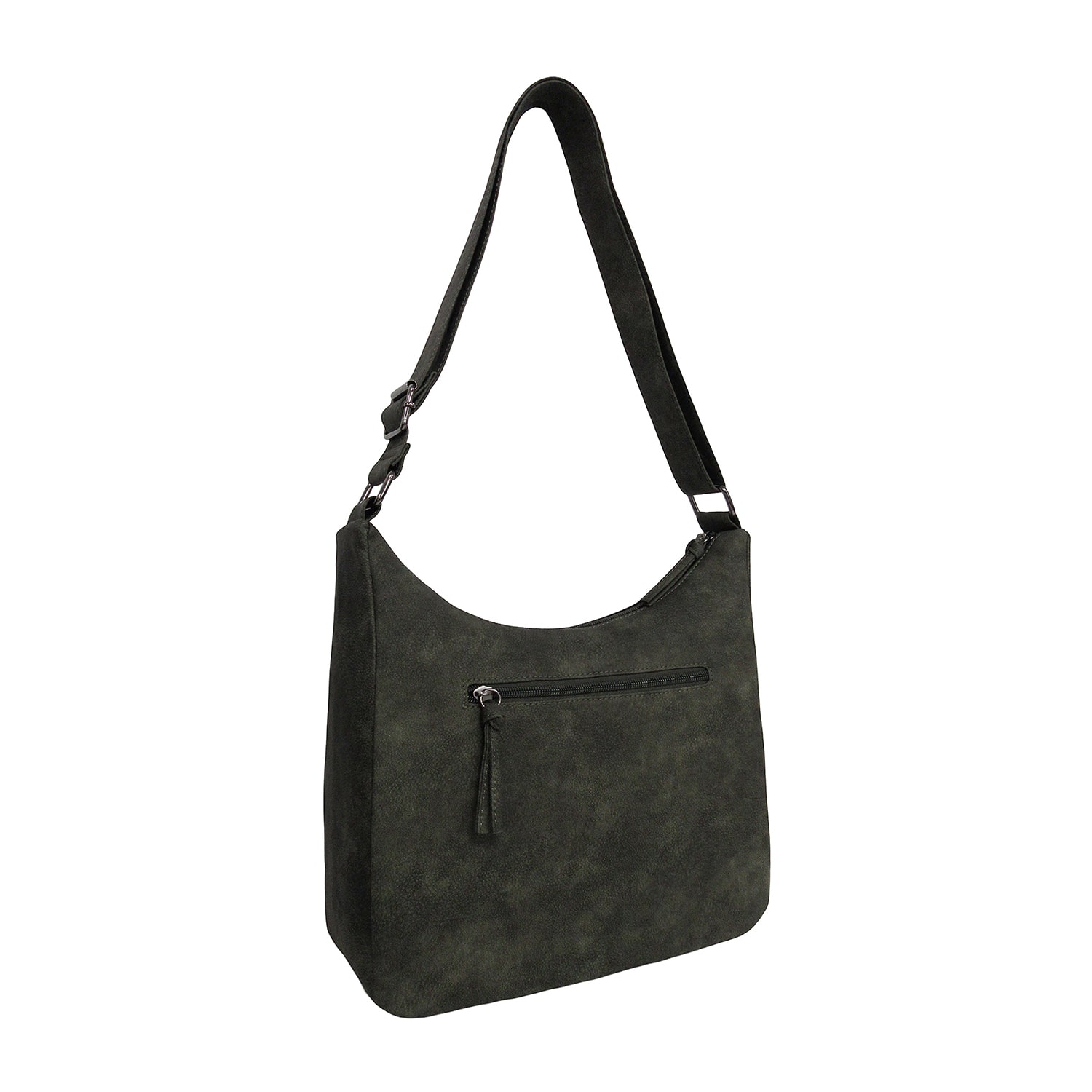 Bueno of California Distress Pebble Washed Double Zip Crossbody Bag