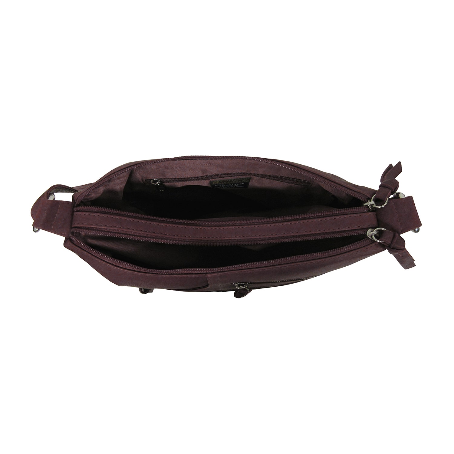Bueno of California Great American Leather Zip Front Pkt Crossbody Bag