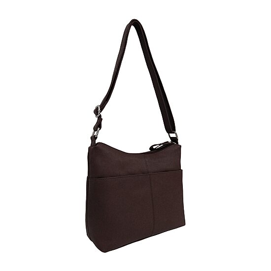 Bueno of California Great American Leather Chocolate Crossbody Bag