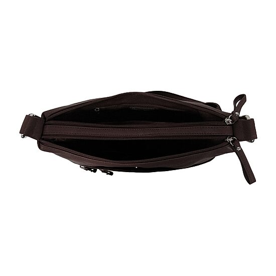 Bueno of California Great American Leather Chocolate Crossbody Bag