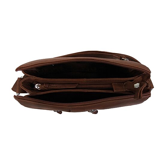Bueno of California Great American Leather Tan Zip Front Crossbody Bag