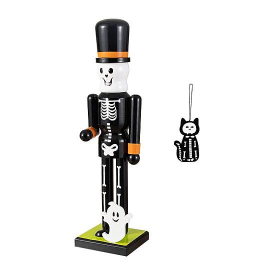Glitzhome 18" Wood Skeleton Wood Nutcracker