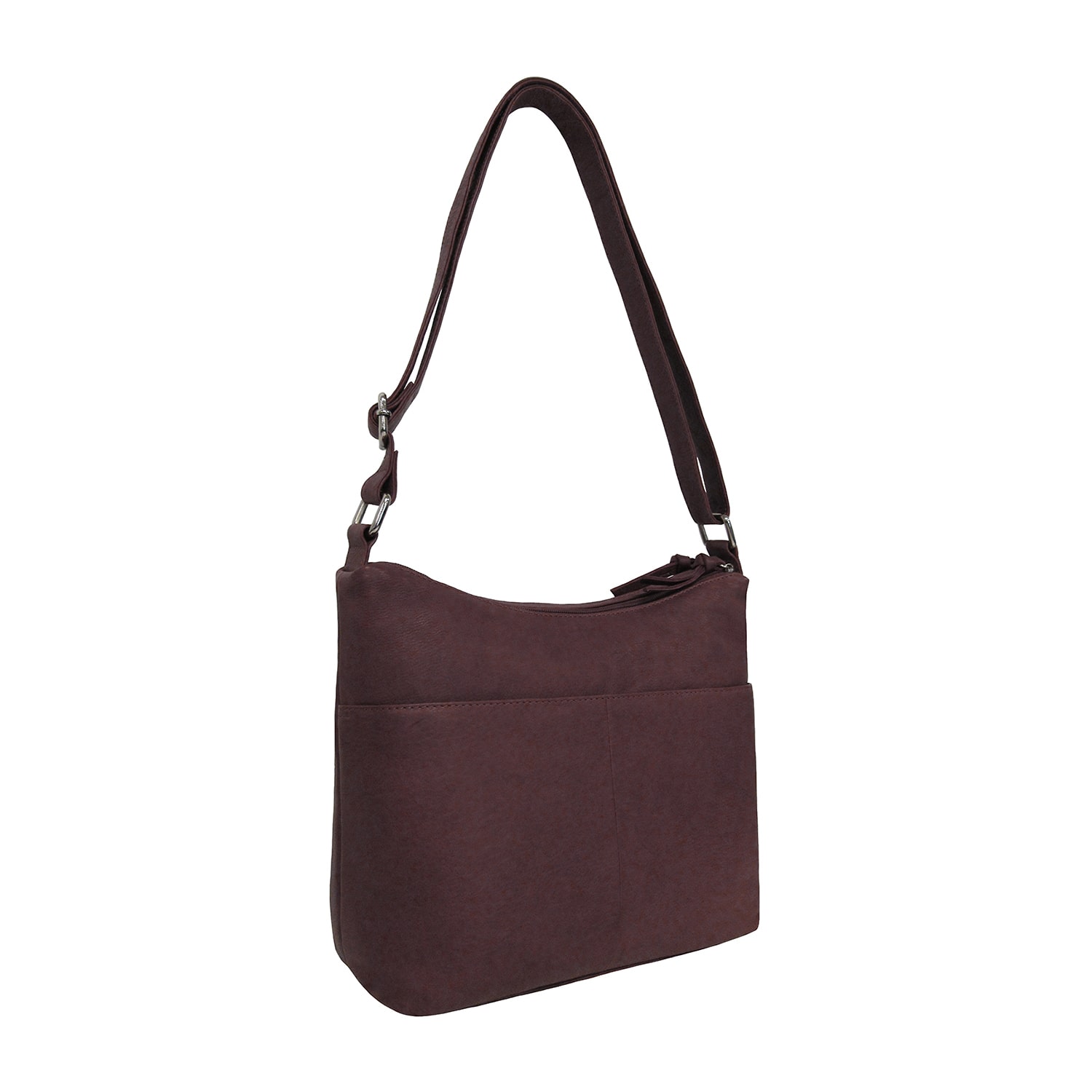 Bueno of California Great American Leather Zip Front Pkt Crossbody Bag