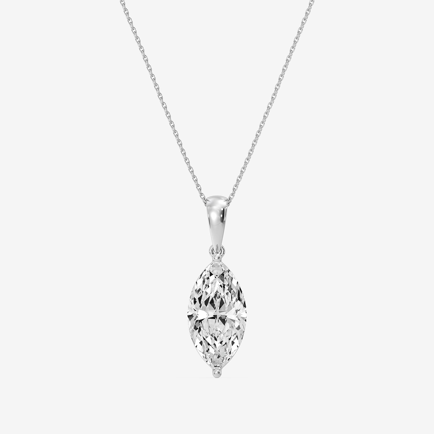 (F / Vs1) Womens 5 CT. T.W. Lab Grown White Diamond 14K Gold 18 Inch Pendant Necklace