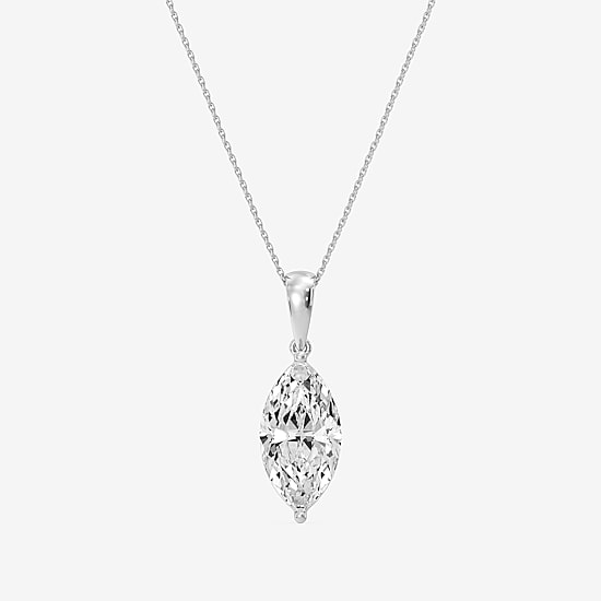 (F / Vs1) Womens 5 CT. T.W. Lab Grown White Diamond 14K Gold 18 Inch Pendant Necklace