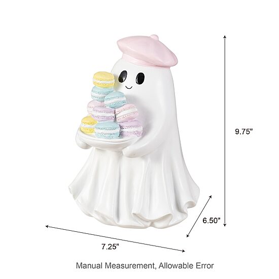 Glitzhome 10"Polyresin Ghost With Macarons Tabletop Decor
