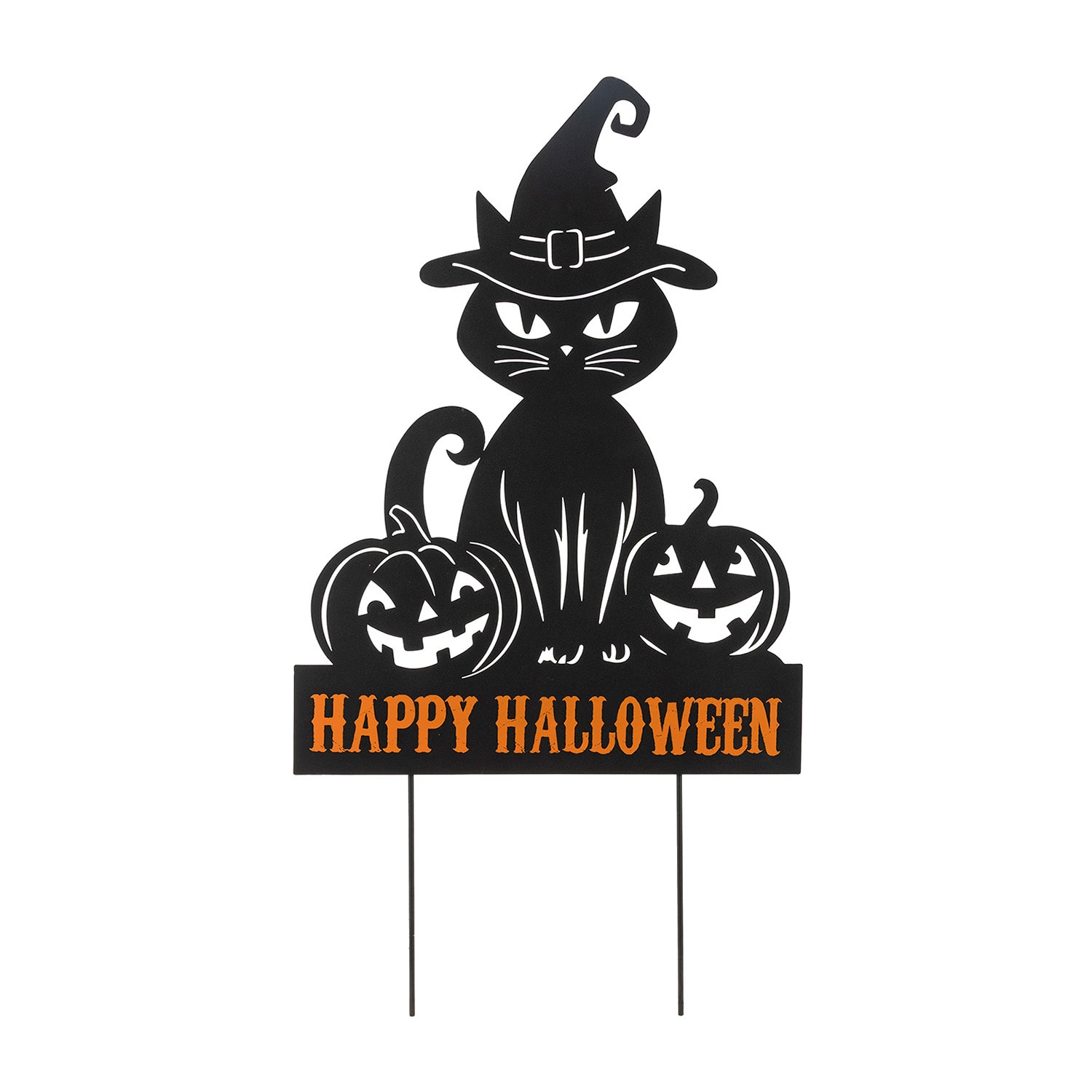 Glitzhome 31" Metal Silhouette Cat Halloween Yard Art