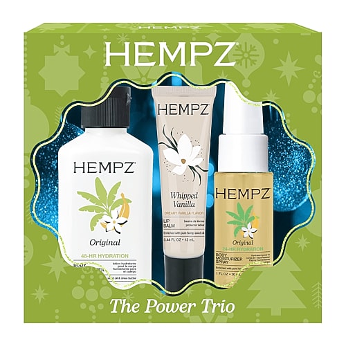 Hempz The Power Trio Mini Original Body Moisturizer, Original Moisturizer Spray & Whipped Vanilla Lip Balm Gift Set, One Size