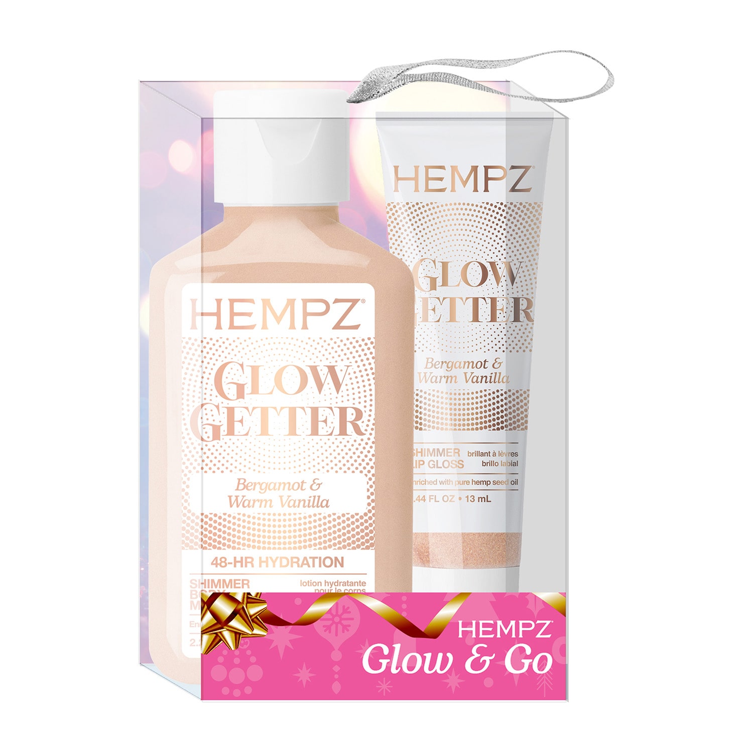 Hempz Glow & Go Shimmer Body Moisturizer & Lip Balm Gift Set