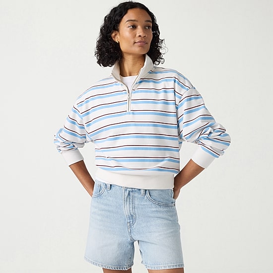 Levi's® Womens Crew Neck Long Sleeve Quarter-Zip Pullover