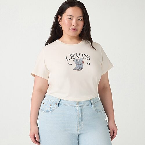 Levi's Women's Plus Short Sleeve Perfect T-Shirt, 2x, White