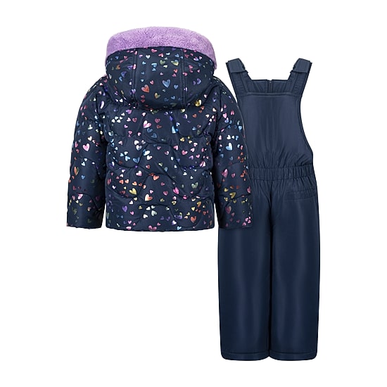 S Rothschild Girls Woven Heavyweight Hearts Snow Suit