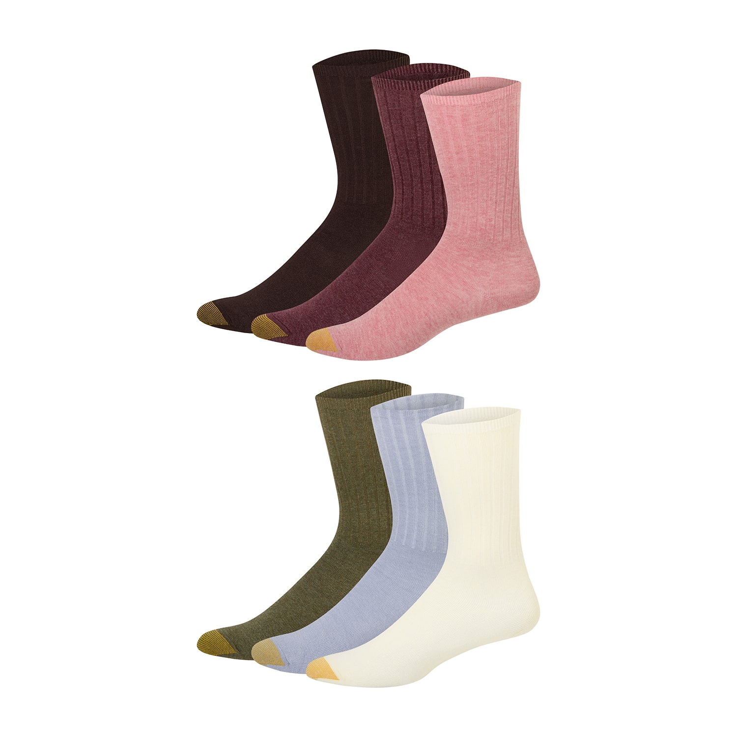 Gold Toe Womens 6 Pair Crew Socks
