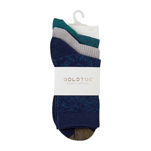 Gold Toe Womens 3 Pair Quarter Ankle Socks In Blue