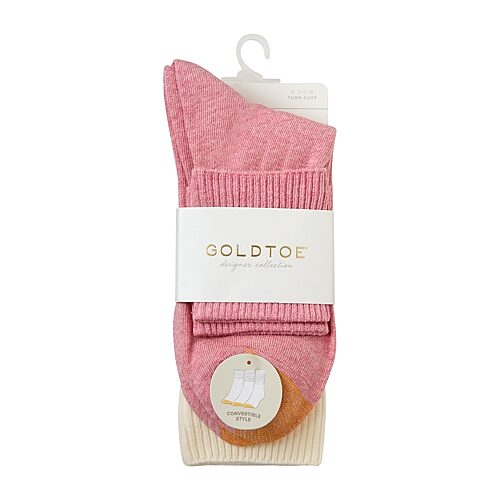 Gold Toe Womens 6 Pair Turncuff Socks In Pink