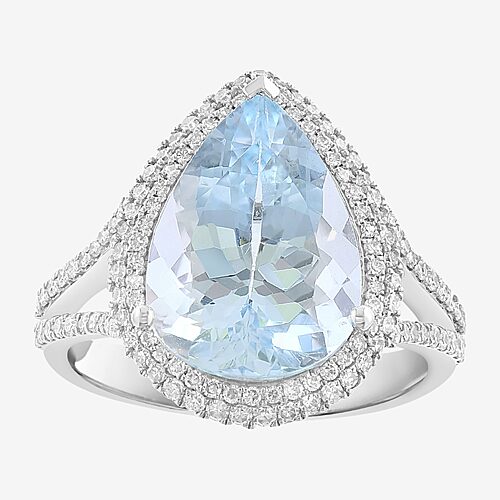 Effy Final Call Limited Quantities! Womens 1/2 Ct. T.w. Genuine Blue Aquamarine 14k Gold Cocktail Ring