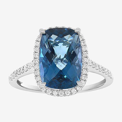 Effy Final Call Limited Quantities! Womens 1/4 Ct. T.w. Genuine Blue Topaz 14k Gold Cocktail Ring