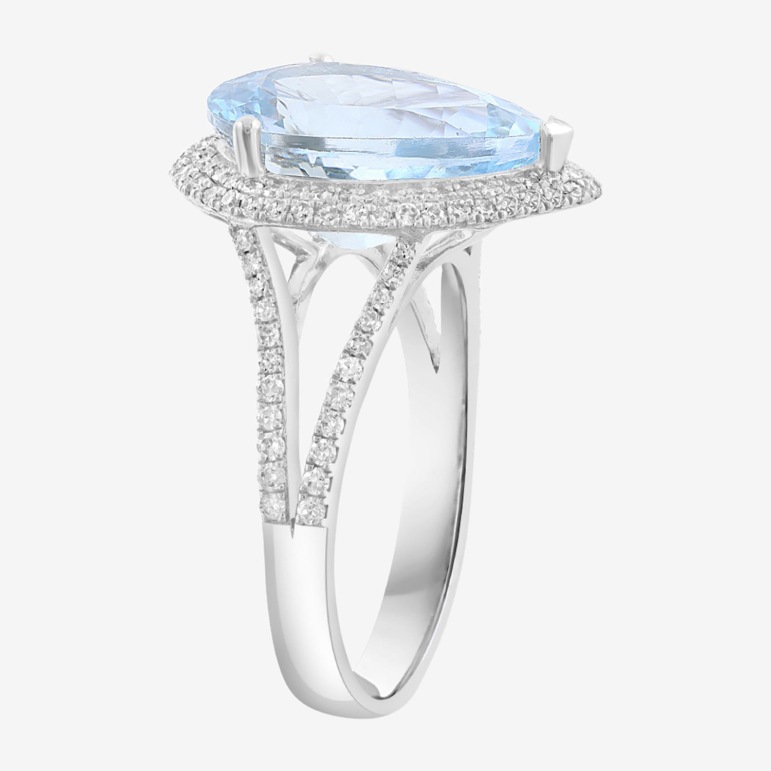 Effy Final Call Limited Quantities! Womens 1/2 CT. T.W. Genuine Blue Aquamarine 14K Gold Cocktail Ring
