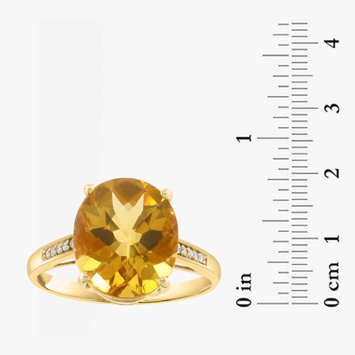 Effy Final Call Limited Quantities! Womens Diamond Accent Genuine Citrine 14K Gold Cocktail Ring