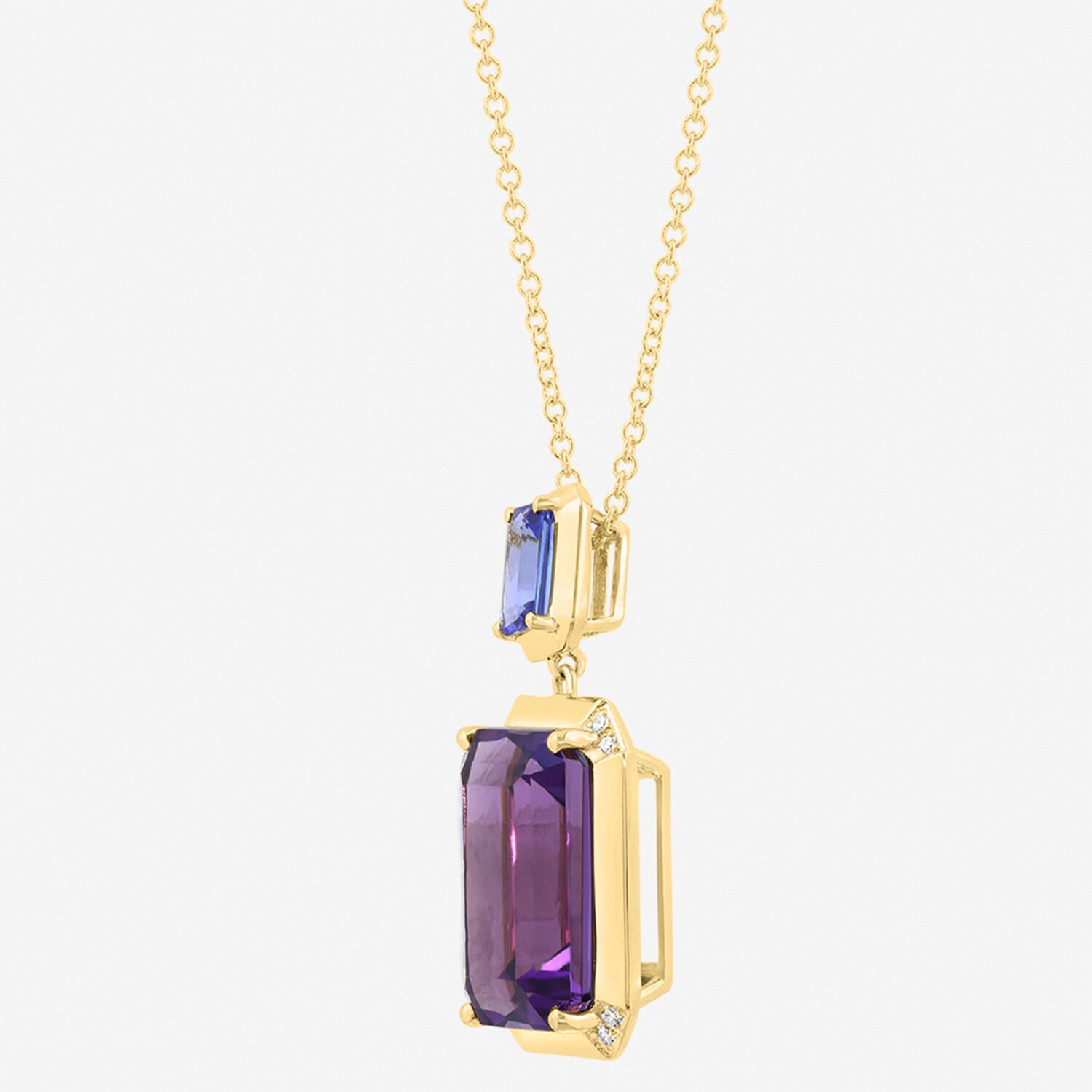 Effy Final Call Limited Quantities! Womens Diamond Accent Genuine Purple Amethyst 14K Gold 18 Inch Pendant Necklace
