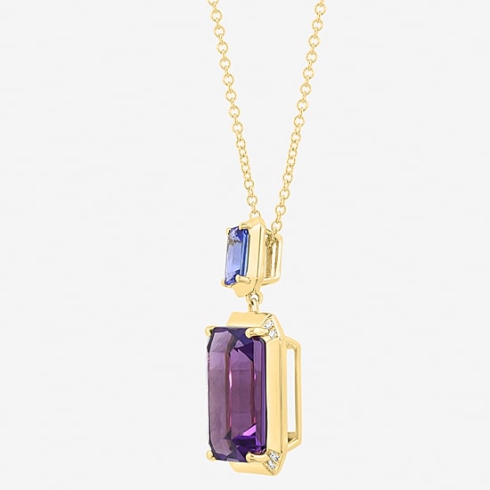 Effy Final Call Limited Quantities! Womens Diamond Accent Genuine Purple Amethyst 14K Gold 18 Inch Pendant Necklace