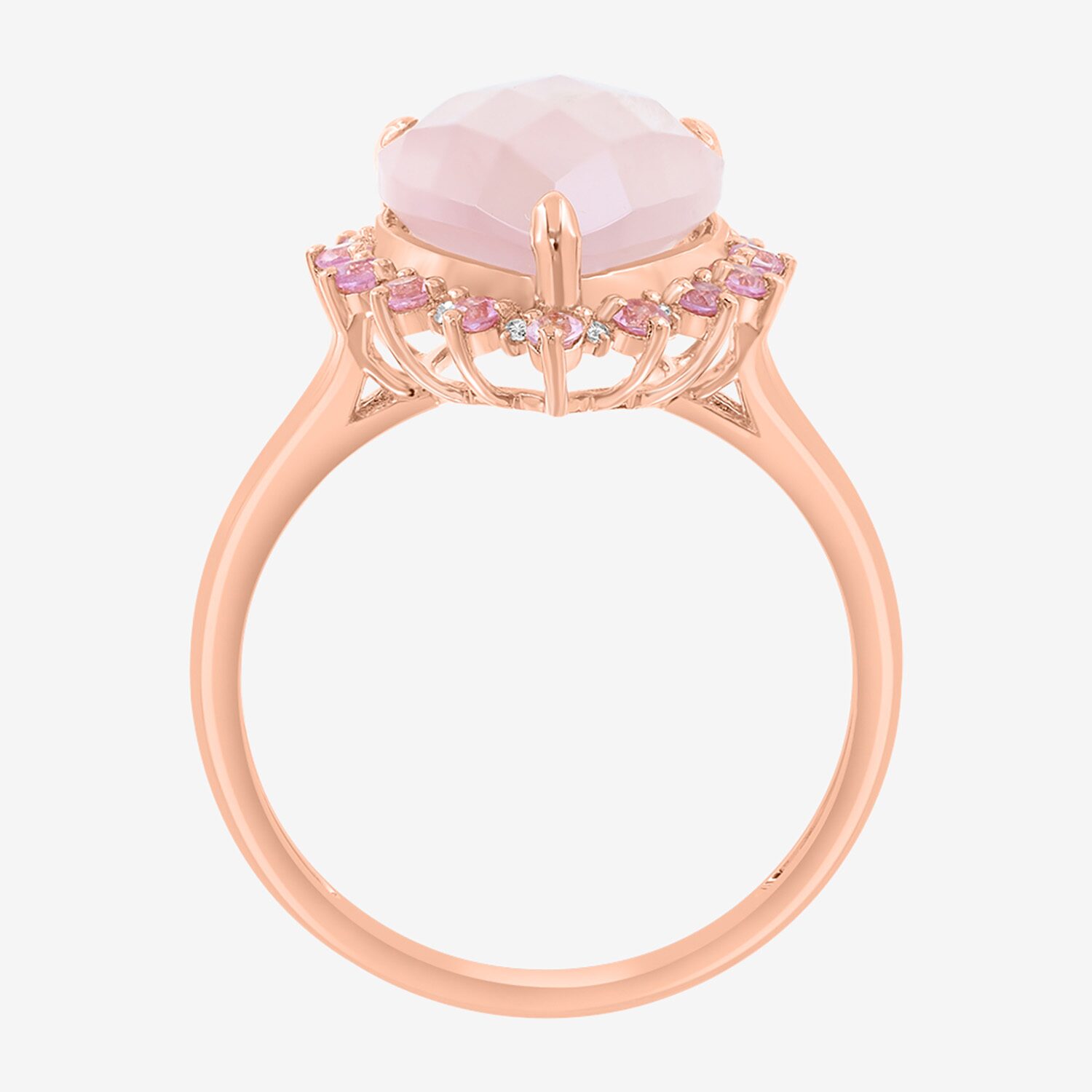 Effy Final Call Limited Quantities! Womens Diamond Accent Genuine Pink Quartz 14K Rose Gold Pear Cocktail Ring