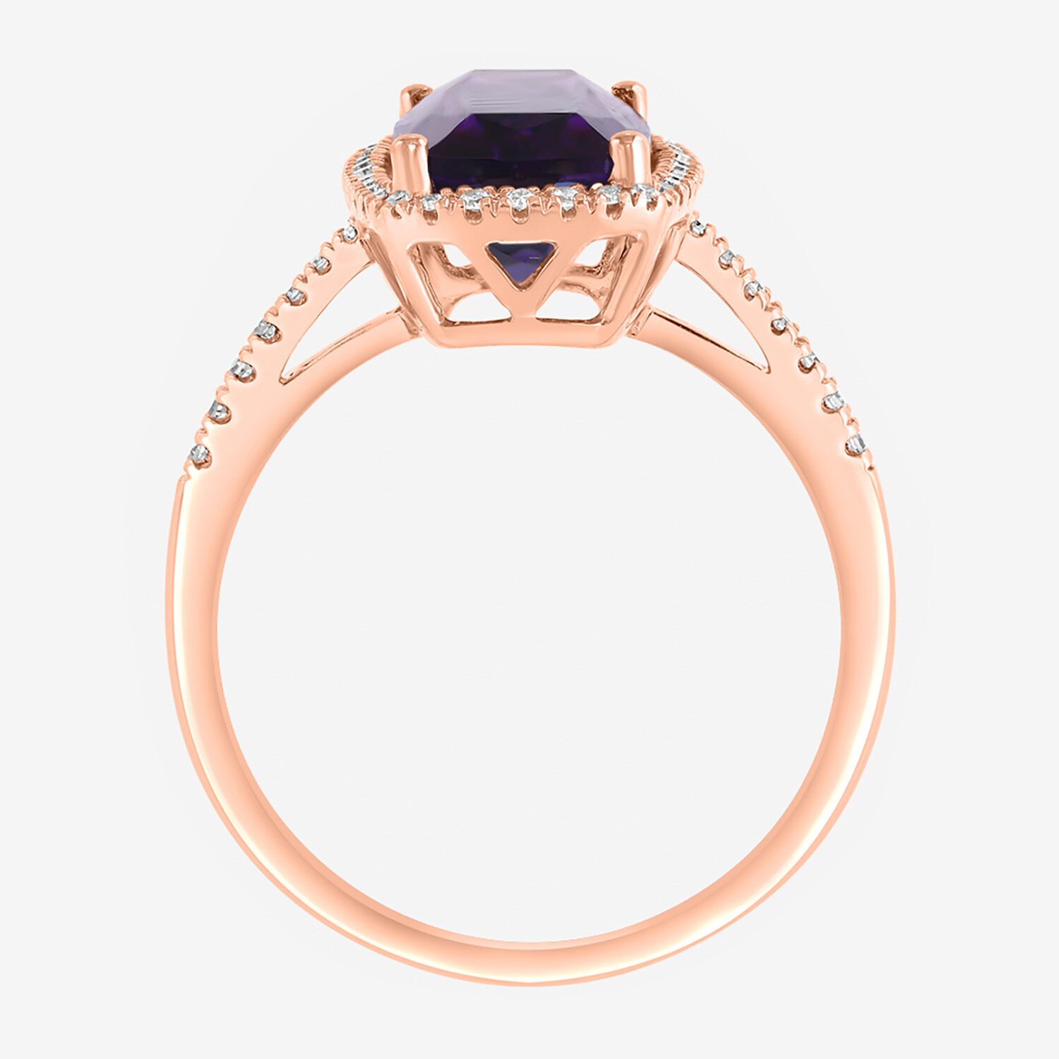 Effy Final Call Limited Quantities! Womens 1/6 CT. T.W. Genuine Purple Amethyst 14K Rose Gold Cocktail Ring