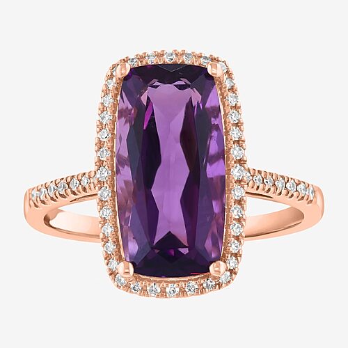 Effy Final Call Limited Quantities! Womens 1/6 Ct. T.w. Genuine Purple Amethyst 14k Rose Gold Cocktail Ring
