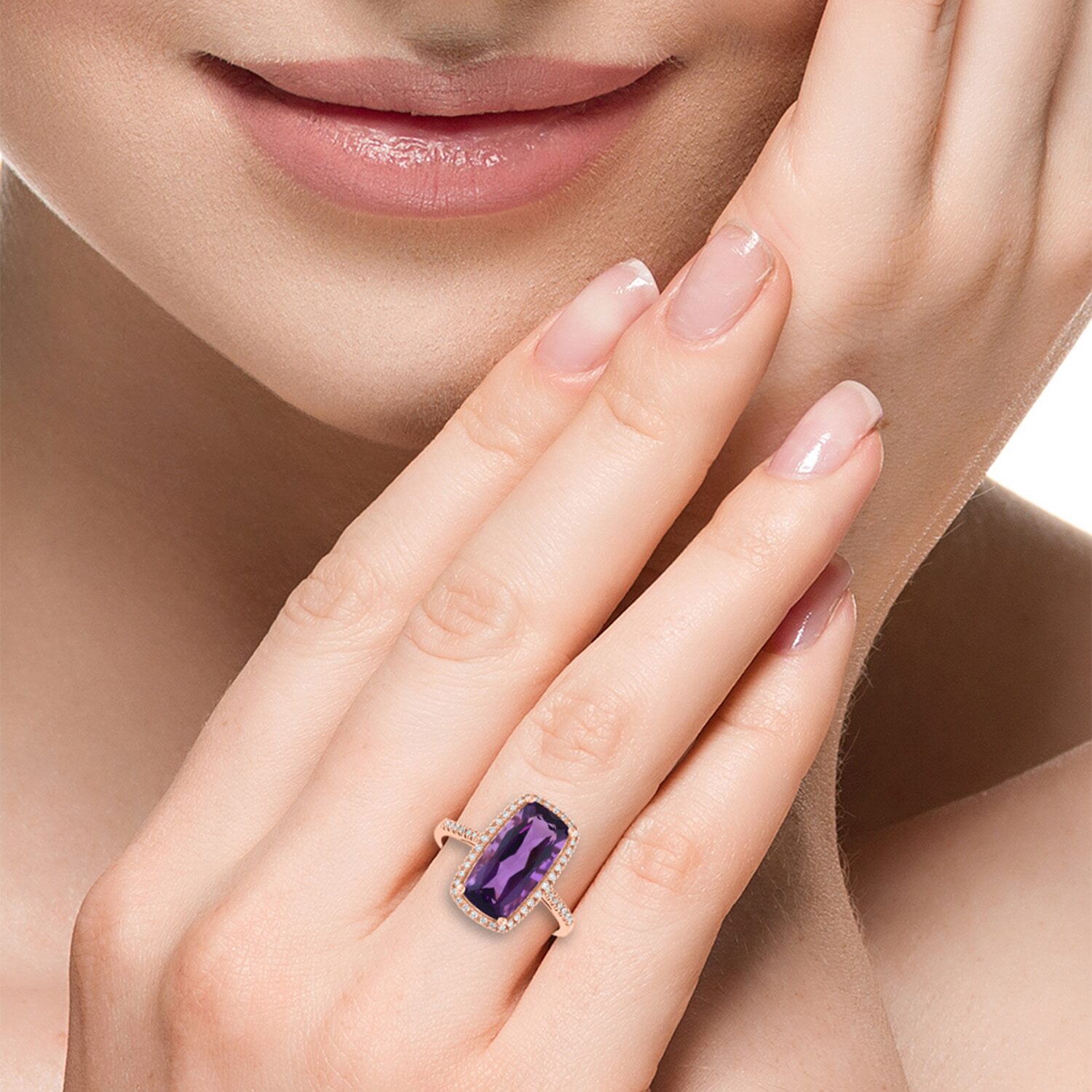 Effy Final Call Limited Quantities! Womens 1/6 CT. T.W. Genuine Purple Amethyst 14K Rose Gold Cocktail Ring