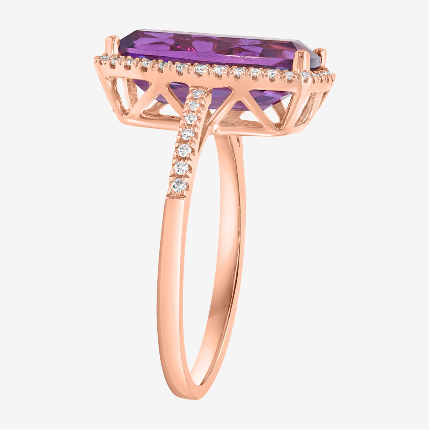 Effy Final Call Limited Quantities! Womens 1/6 CT. T.W. Genuine Purple Amethyst 14K Rose Gold Cocktail Ring