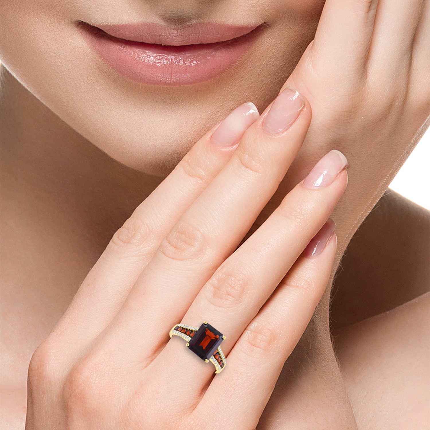 Effy Final Call Limited Quantities! Womens 1/5 CT. Genuine Red Garnet 14K Gold Cocktail Ring