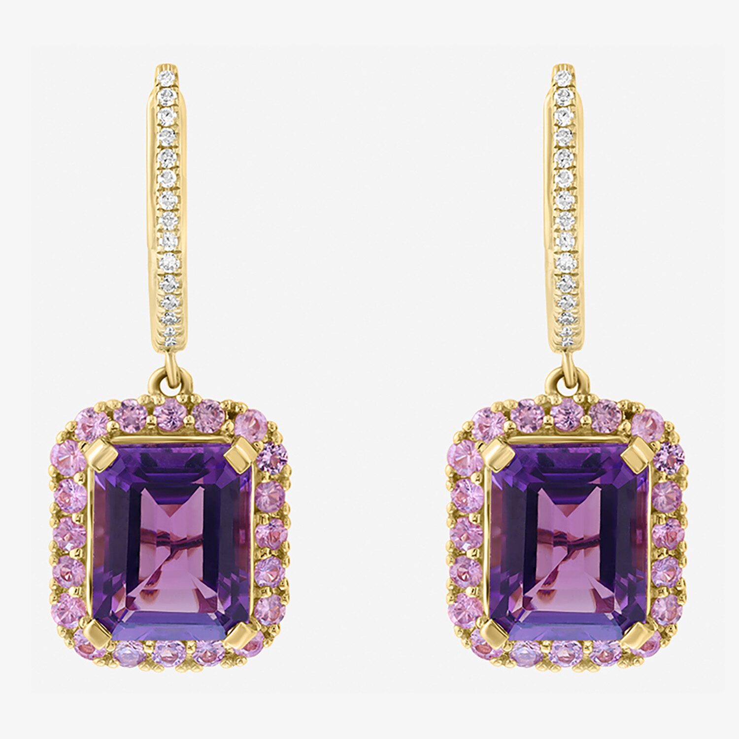 Effy Final Call Limited Quantities! Womens 1/8 CT. T.W. Genuine Purple Amethyst 14K Rose Gold Drop Earrings