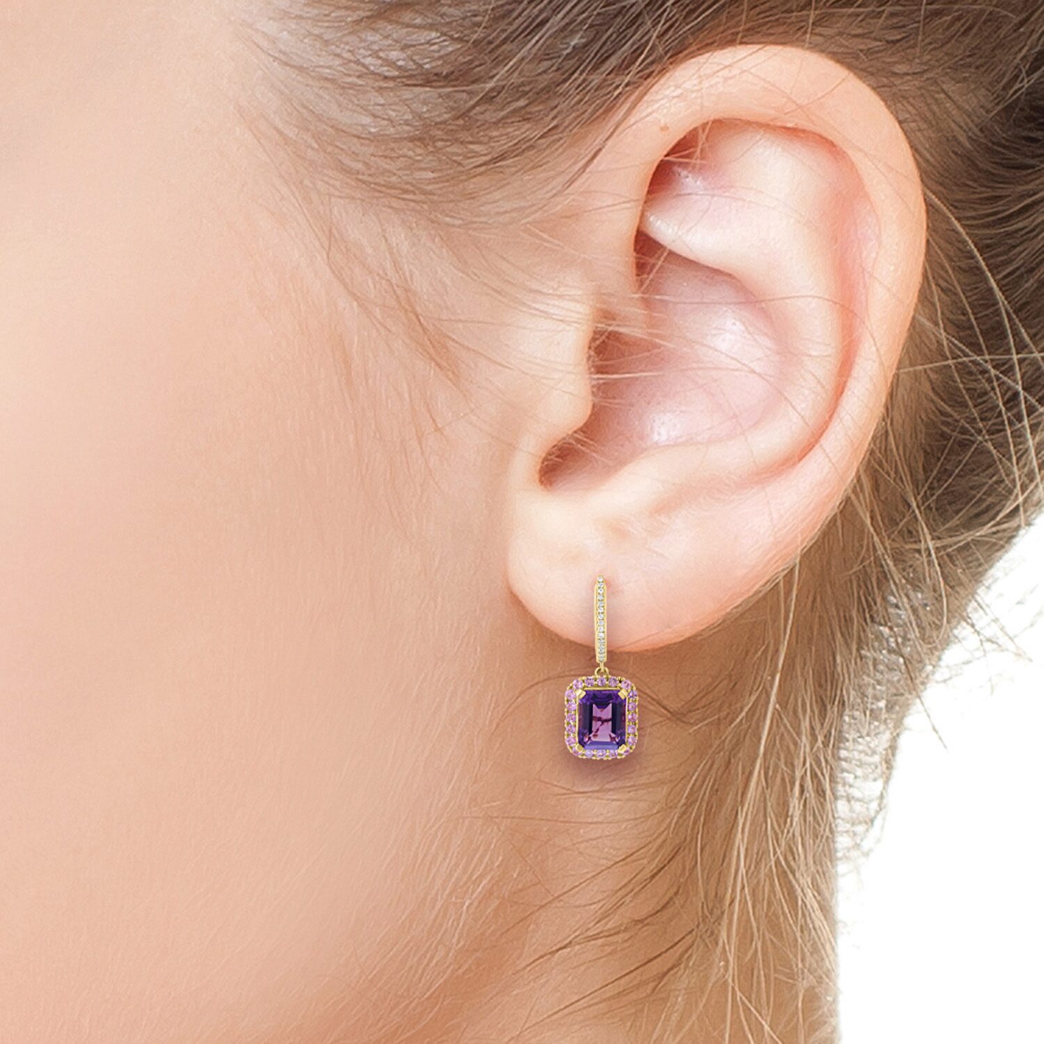 Effy Final Call Limited Quantities! Womens 1/8 CT. T.W. Genuine Purple Amethyst 14K Rose Gold Drop Earrings