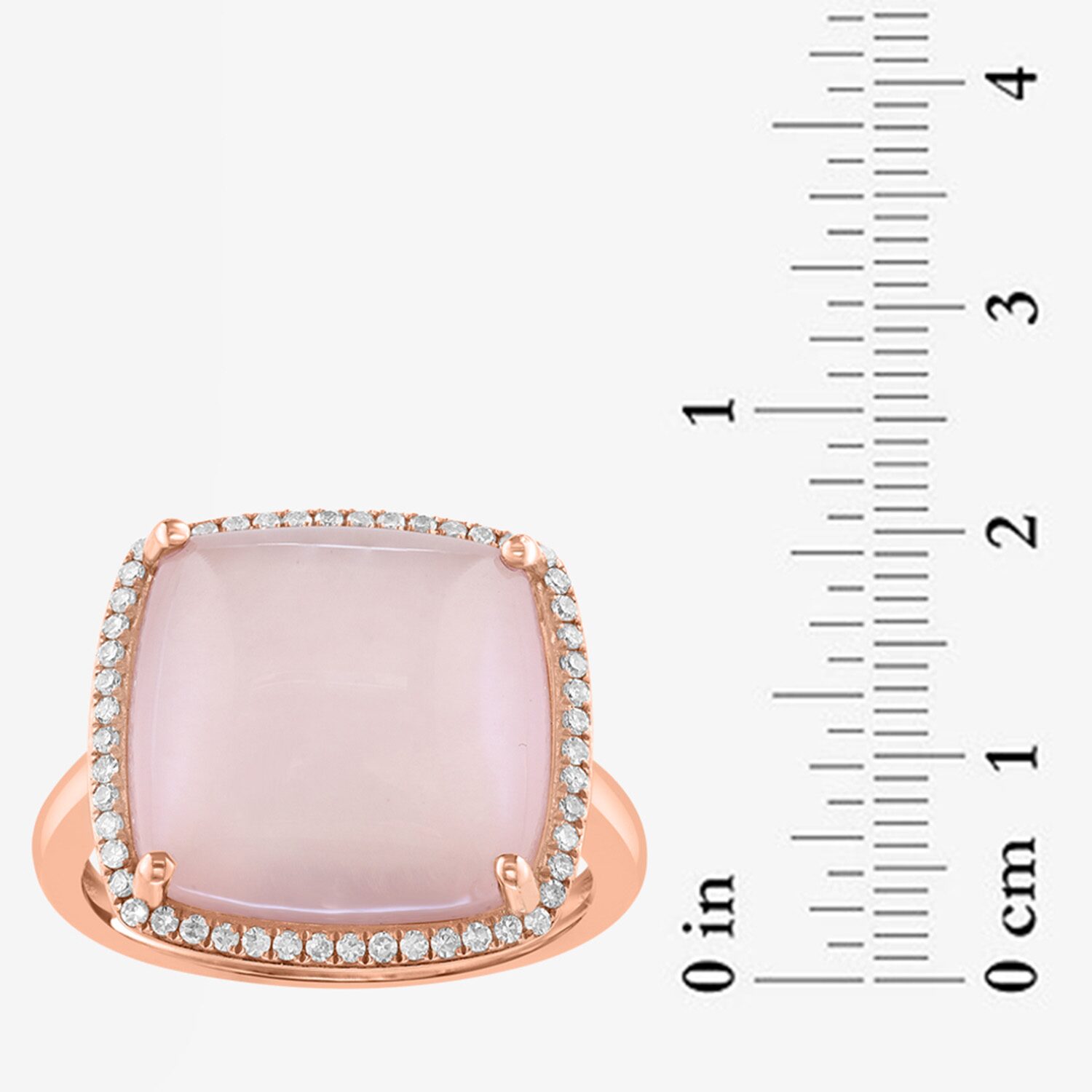 Effy Final Call Limited Quantities! Womens 1/5 CT. Genuine Pink Quartz 14K Rose Gold Cushion Halo Cocktail Ring