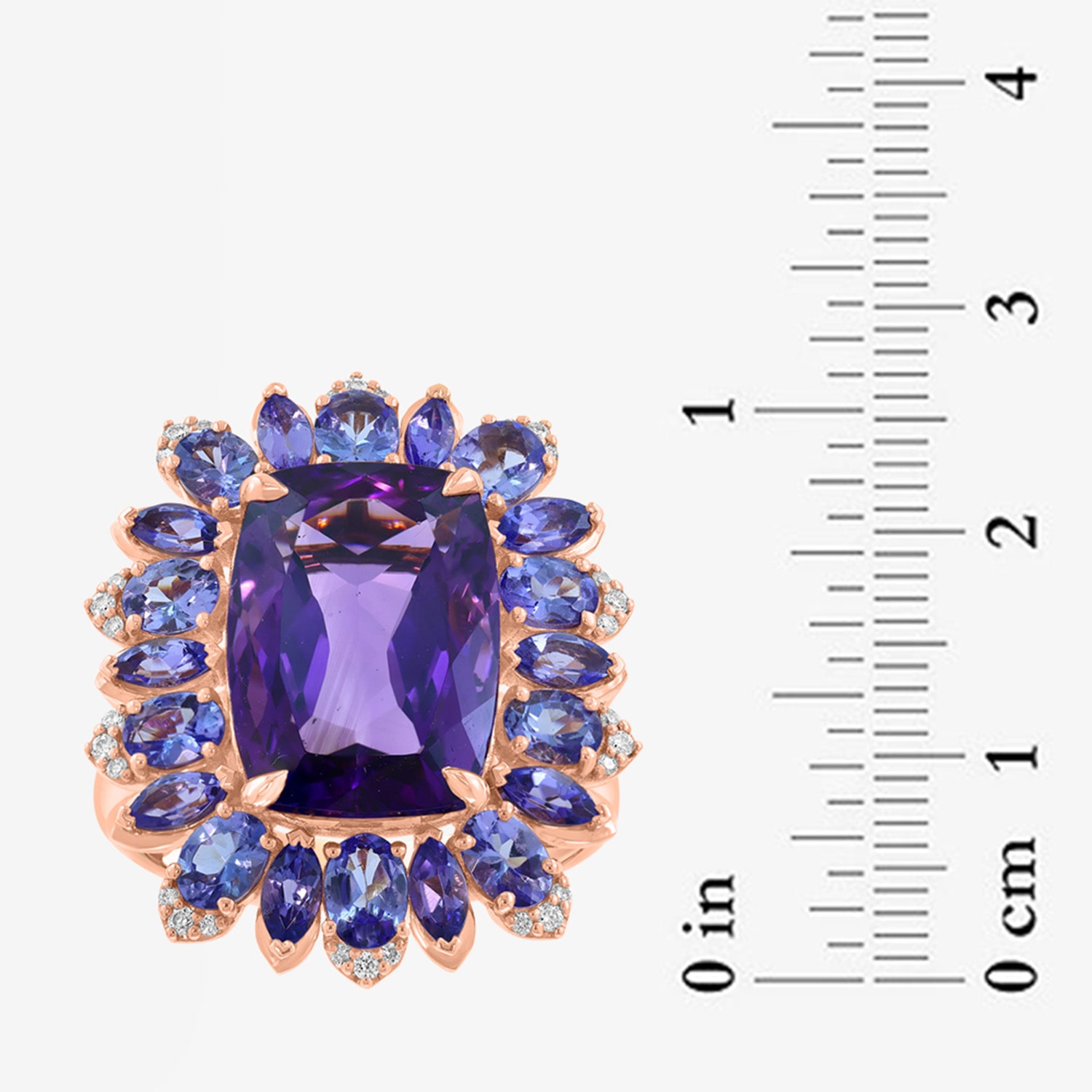 Effy Final Call Limited Quantities! Womens 1/10 CT. T.W. Genuine Purple Amethyst 14K Rose Gold Halo Cocktail Ring