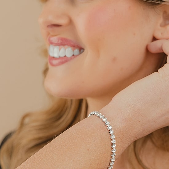 (F / Vs2) Womens 5 CT. T.W. Lab Grown White Diamond 10K Gold 7.25 Inch Tennis Bracelet
