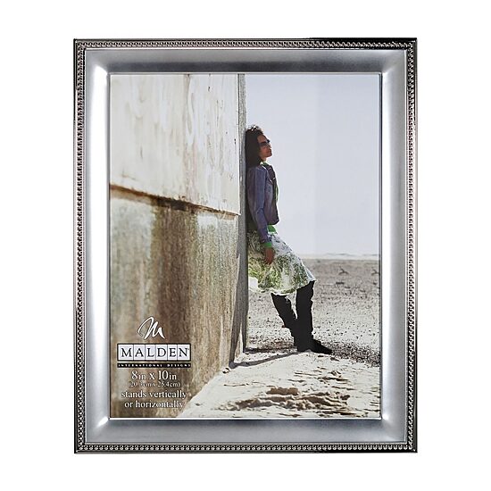 Malden 8x10 2-Tone Silver Bead 1-Opening Tabletop Frame