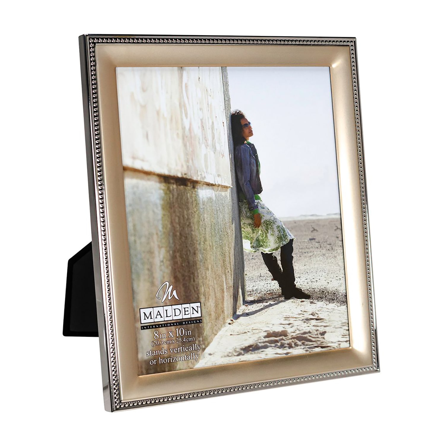 Malden 8x10 2-Tone Gold Bead 1-Opening Tabletop Frame