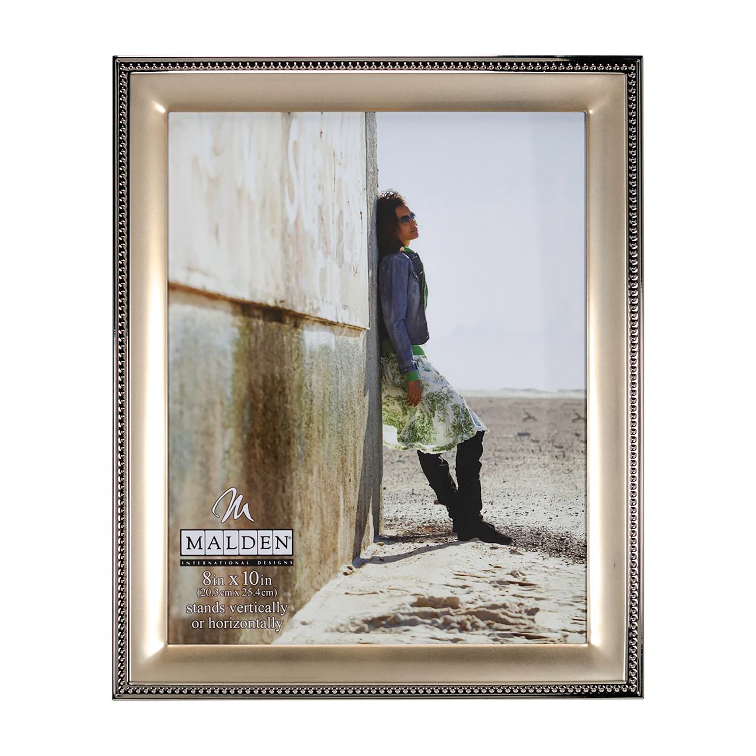 Malden 8x10 2-Tone Gold Bead 1-Opening Tabletop Frame