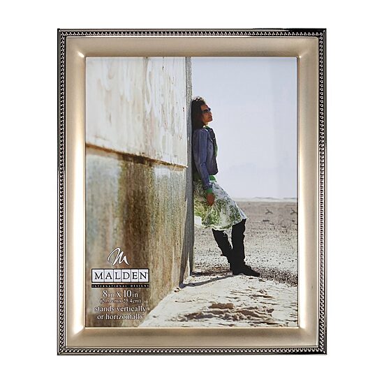 Malden 8x10 2-Tone Gold Bead 1-Opening Tabletop Frame