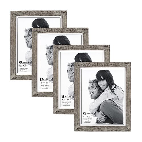 Malden 4 Pk. 8x10 Gray Ridge Linear 4-pc. Picture Frame Set