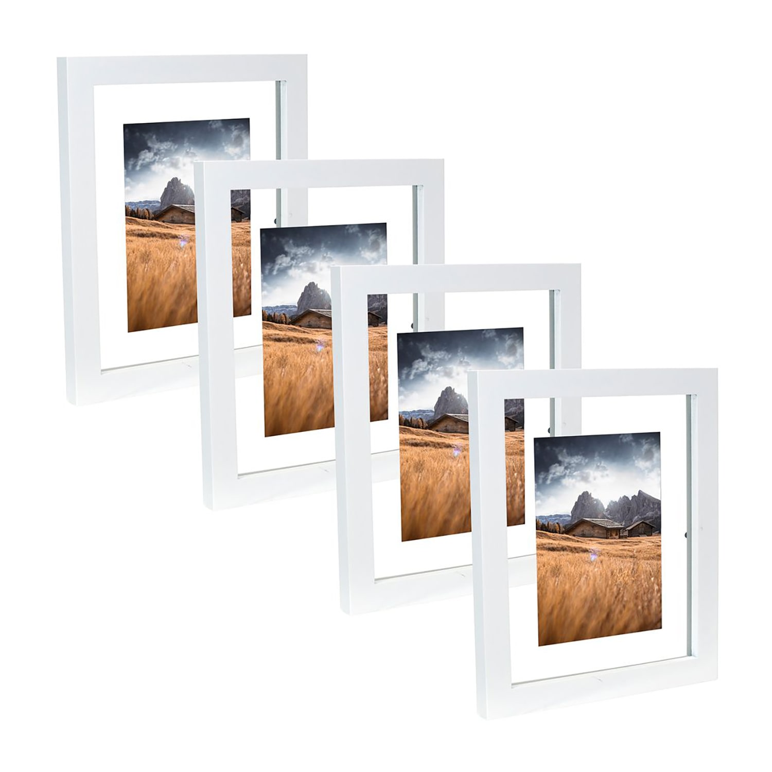 Malden 4 Pk 8x10 Gallery Float White 4-pc. Picture Frame Set