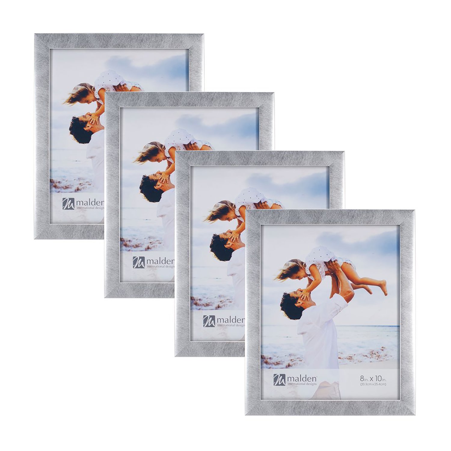 Malden 4 Pk. 8x10 Silver Linear 4-pc. Picture Frame Set