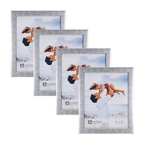 Malden 4 Pk. 8x10 Silver Linear 4-pc. Picture Frame Set
